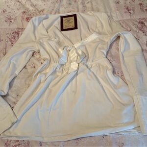 Hollister Cream Long Sleeve Blouse